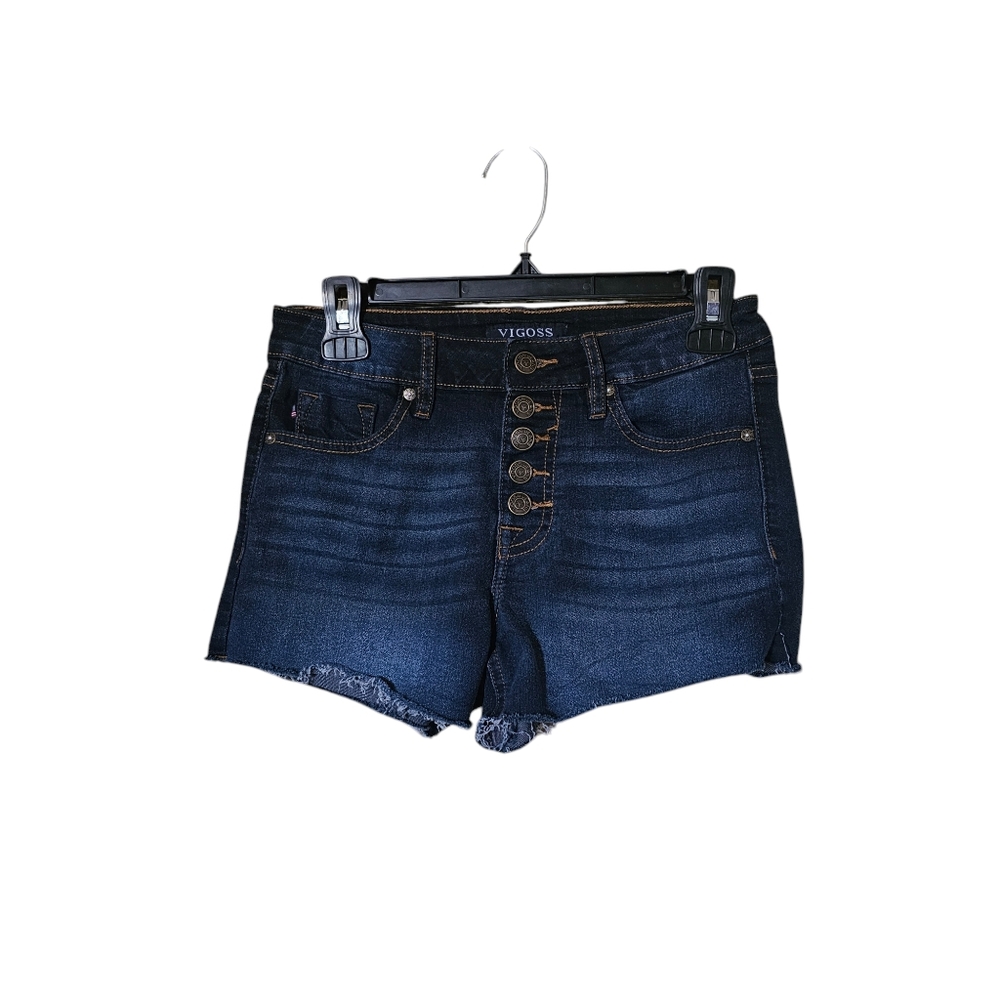 Vigoss Button Fly Stretchy Ace Jean Shorts Size 24 Dark Wash